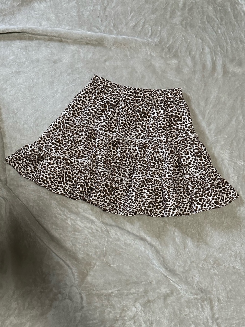 Cheetah Print Faux Tiered Flowy Mini Skirt size XS